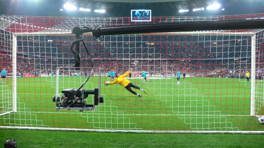 Cameras behind the goalie and jumping into the stratosphere ...