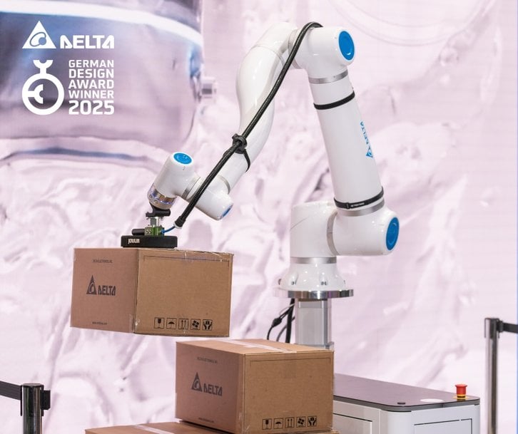 Delta’s D-Bot Series Cobots are engineered for rapid deployment, allowing setup in under two hours 