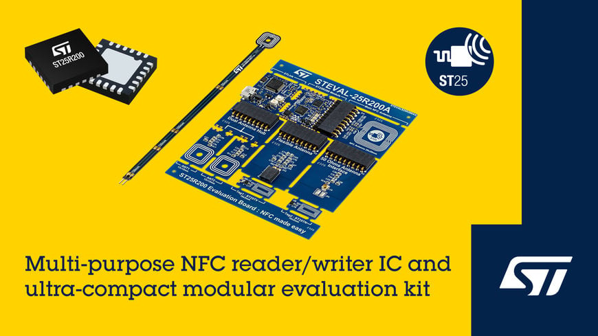 New NFC reader IC and comprehensive modular kit from STMicroelectronics jumpstarts contactless designs