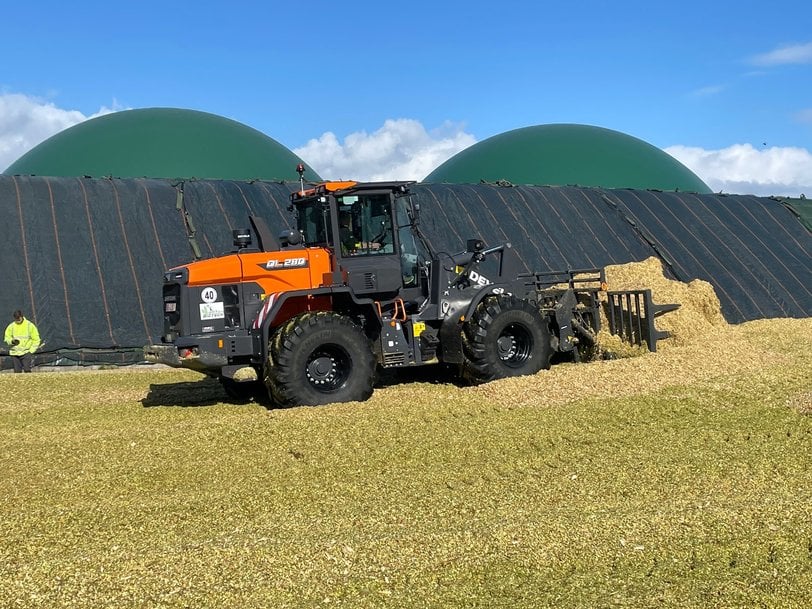 DEVELON DL250-7 successfully completed its first assignment handling silage in the biogas plant