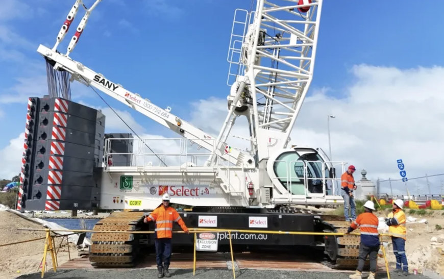 SANY SCC3200T-1 Raupenkräne spielen eine entscheidende Rolle beim Austausch der Verkehrsbrücke in Fremantle
