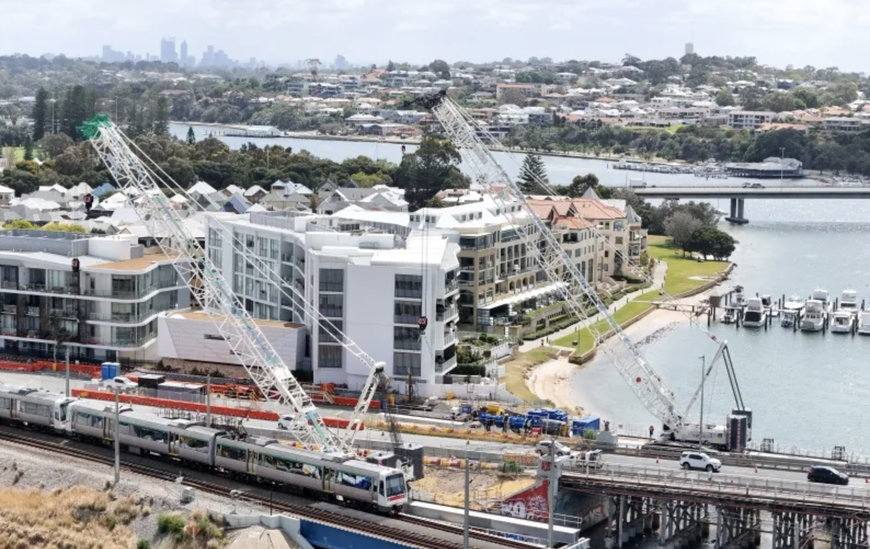 SANY SCC3200T-1 Raupenkräne spielen eine entscheidende Rolle beim Austausch der Verkehrsbrücke in Fremantle