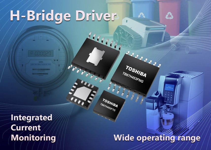 Toshiba launches H-bridge drivers for DC motors, enhancing efficiency & performance