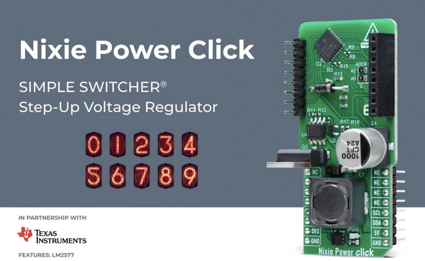 MIKROE Introduces Nixie Power Click for High-Voltage Nixie Tube Displays