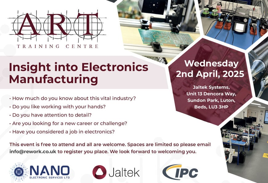 A.R.T. partners with IPC, Jaltek & NanoES to deliver ‘Insight into Electronics Manufacturing’ workshop