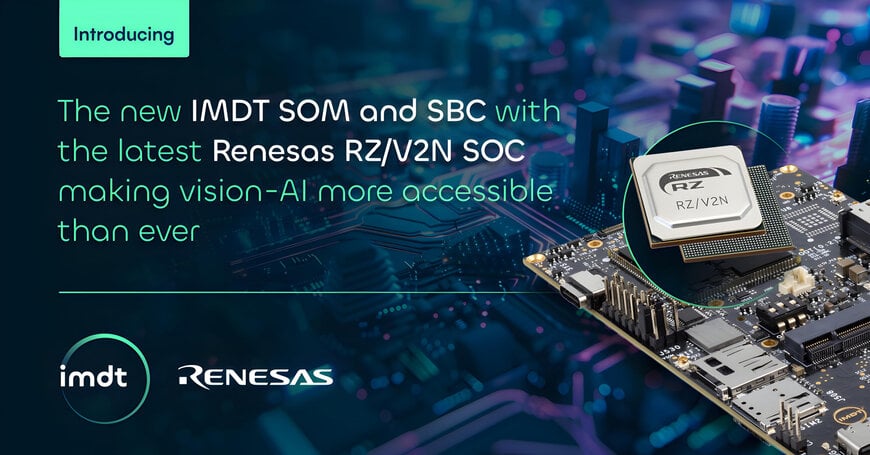 IMDT, RENESAS RZ/V2N 프로세서가 지원하는 새로운 SOM 및 SBC로 EDGE-AI 제품군을 확장하다 