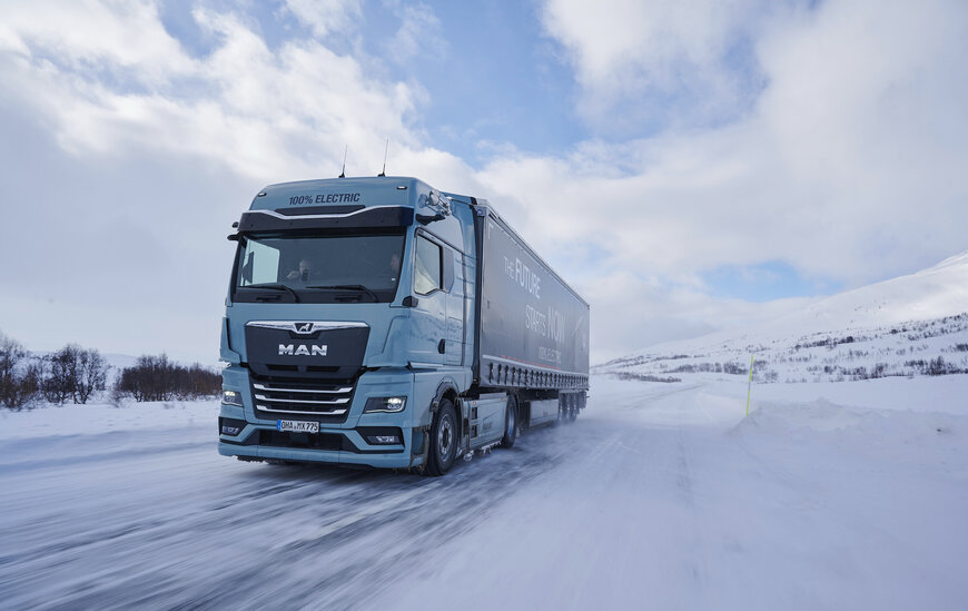 MAN Polarexpress travelling from Lapland to Munich on battery-electric power