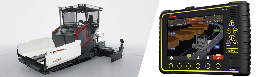 Dynapac et Leica Geosystems lancent un contrôle automatisé de direction et de bordure de table pour les finisseurs d'asphalte