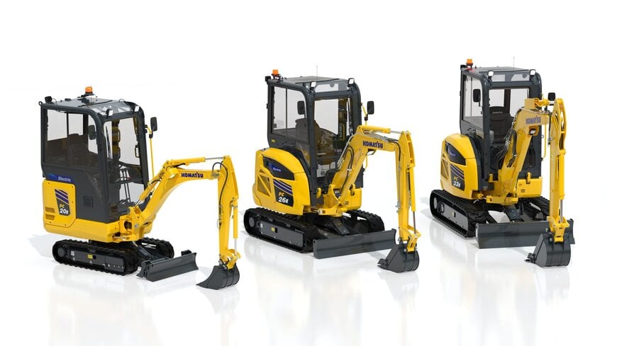 Komatsu presents three new electric mini excavators in live demo at bauma 2025