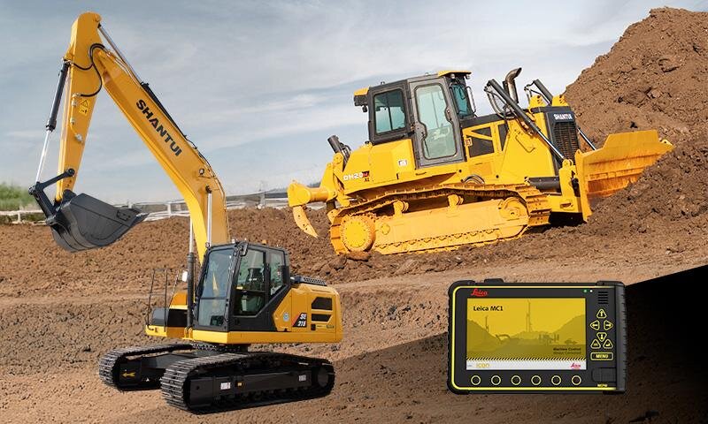 Shantui and Leica Geosystems announce easy-to-install machine control solutions for new excavator and dozer models
