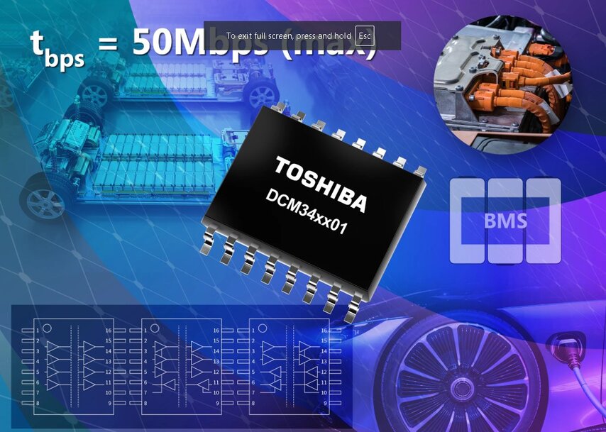 Toshiba presenta nuovi isolatori digitali ad alta velocità per il settore automobilistico a 4 canali