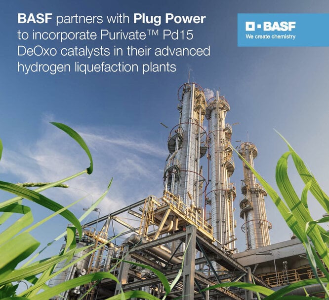 BASF partners with Plug Power to deploy purification solutions in advanced hydrogen liquefaction plants