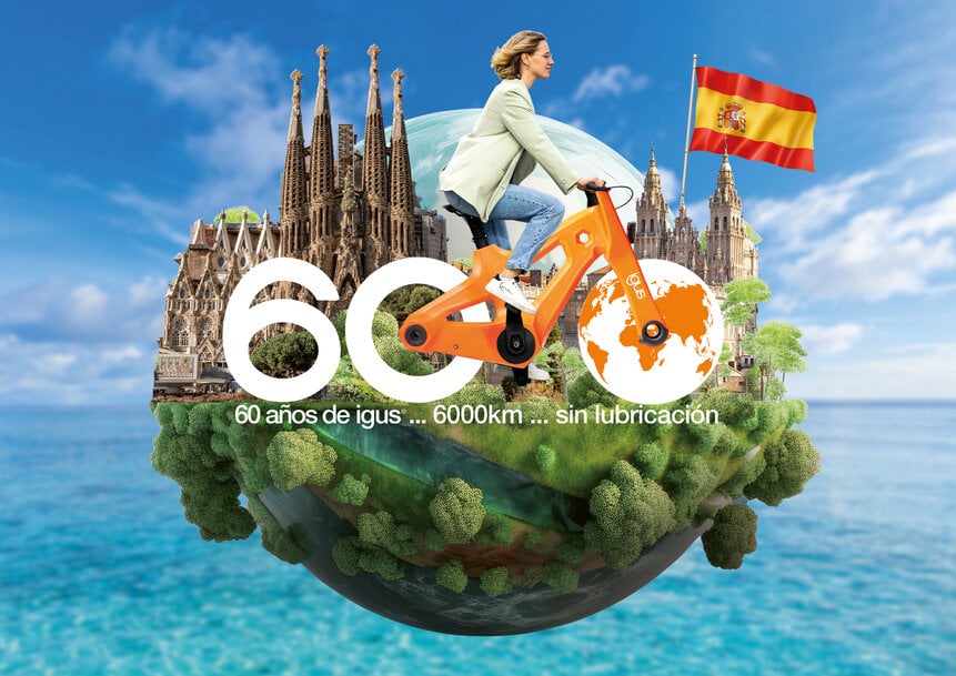 igus recorre España con su bicicleta hecha de plástico reciclado