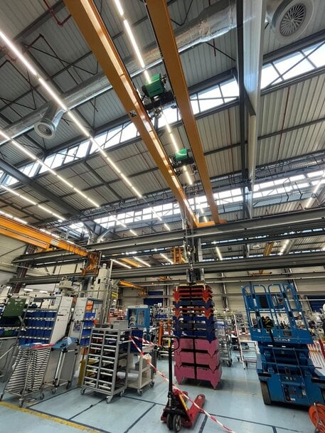 Modernisation et synchronisation de palans chez un client historique, un chantier d’envergure pour CIC ORIO Vefour