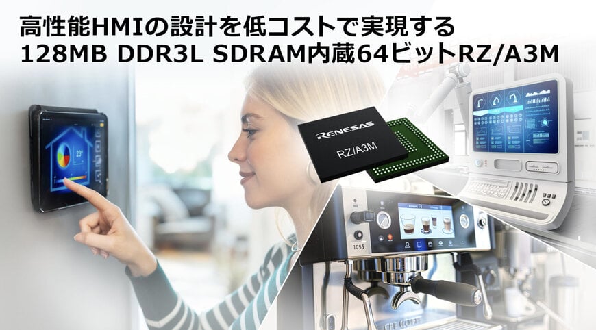 ルネサスは、コスト重視の先進HMIソリューションを実現するRZ/A MPUラインナップにRZ/A3Mを追加しました