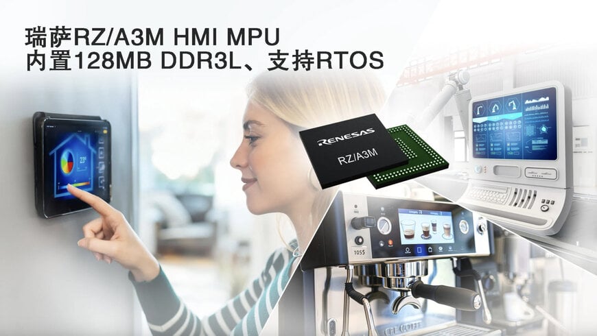 瑞萨电子推出RZ/A3M,面向经济型高性能HMI解决方案扩展RZ/A MPU产品线