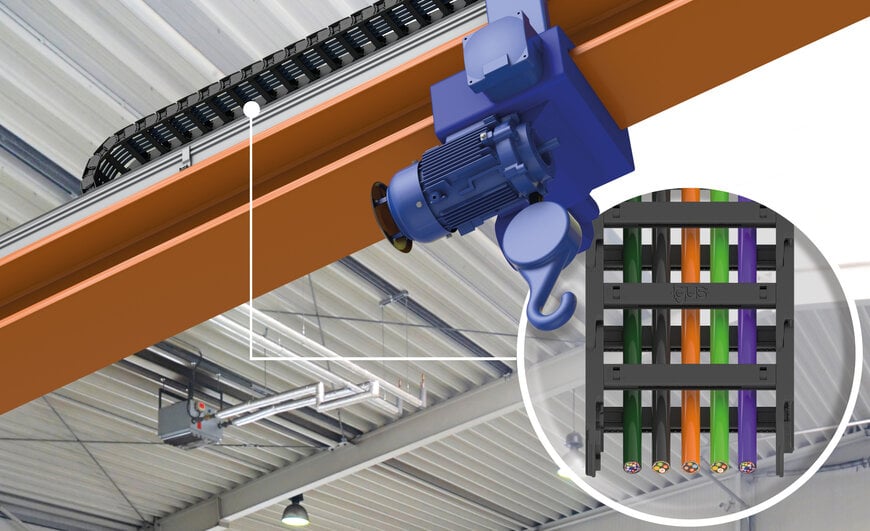 Ahorro de hasta un 40% en costes en grúas de interior con la nueva 'glide-chain' de igus
