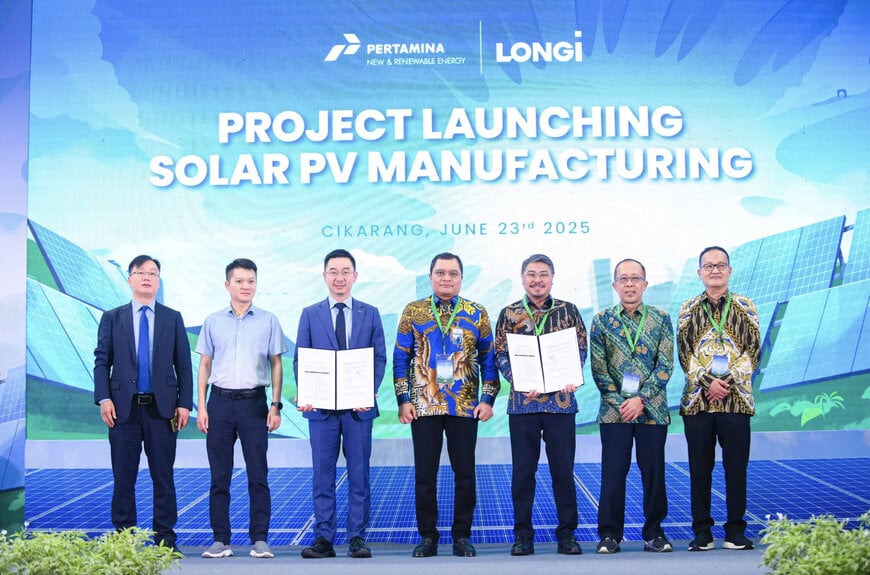 Pertamina NRE dan LONGi Kerja Sama Luncurkan Proyek Manufaktur Modul Panel Surya