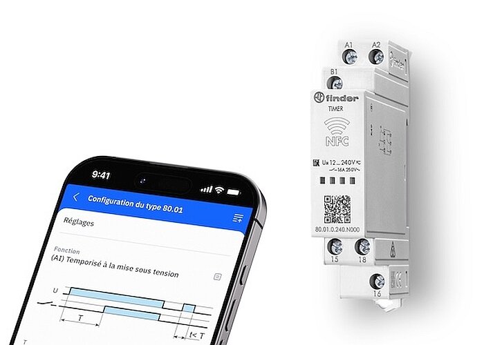 La temporisation du relais se programme sur un smartphone