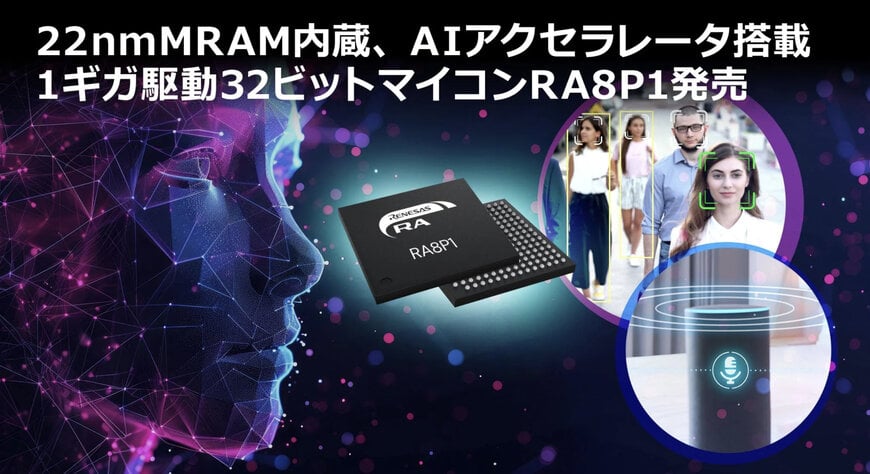 RAファミリを拡充し、AIアクセラレータとMRAMを搭載した1GHz駆動の32ビットマイコン「RA8P1」を発売