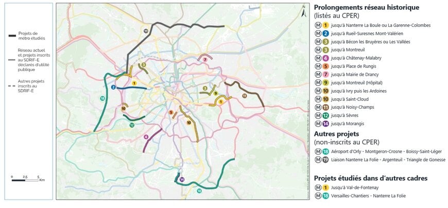 Métro : l'Etat, la Région Île-de-France et Île-de-France Mobilités engagent les études de 15 projets pour réduire les inégalités territoriales et répondre aux défis des mobilités de demain