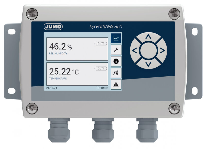 JUMO hydroTRANS H50: Präzise Feuchte- und Temperaturmessung bis 180 °C