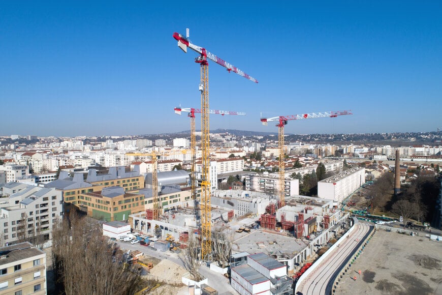 Four Potain Topless Cranes Shaping Lyon’s Skyline