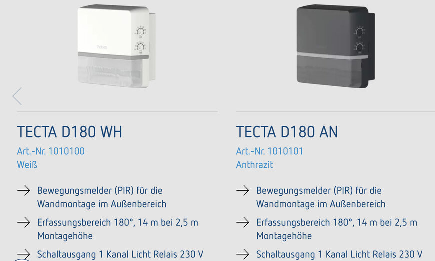 Theben TECTA D-Serie: Bewegung erfassen, wo es drauf ankommt