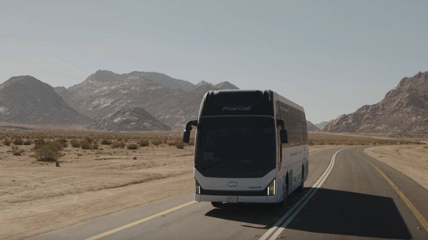 Hyundai Motor Group Tests Hydrogen Bus in 2,080m NEOM Terrain