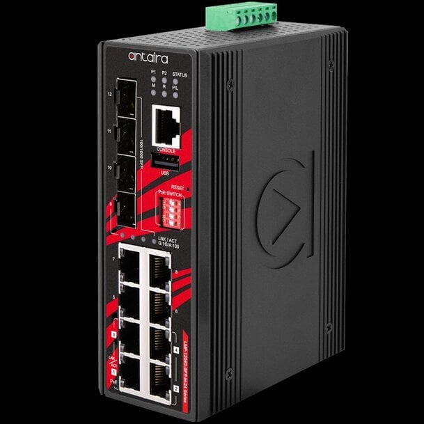 Antaira 12-Port PoE Managed Switch Delivers High Power and Flexibility for Industrial Networks