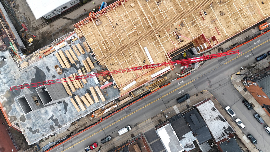 84 Lumber Deploys Potain Self-Erecting Cranes from Manitowoc for Pittsburgh Apartment Build