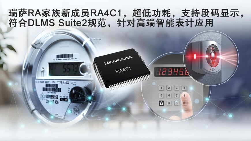 瑞萨电子全新超低功耗RA4C1 MCU,具备高级安全性和专用外设集