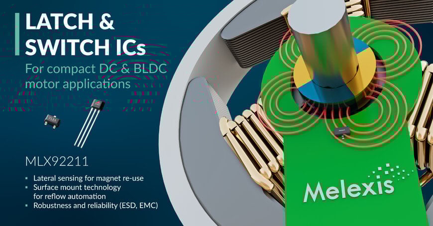 Melexis Launches Compact MLX92211 IMC Latch for Slimmer Automotive Motors