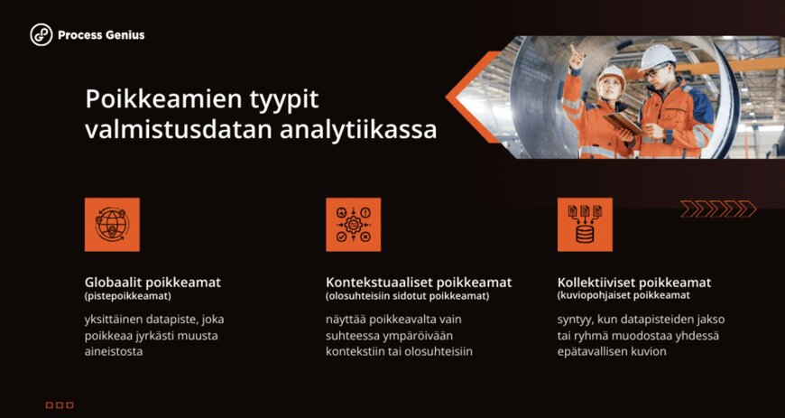 Process Genius: Reaaliaikainen poikkeamien havaitseminen valmistuksessa laadun, tehokkuuden ja kunnossapidon parantamiseksi