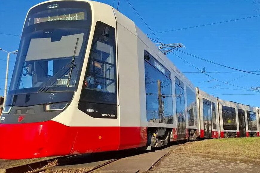 Stadler's first TINA tram starts trial operation in Halle, Germany