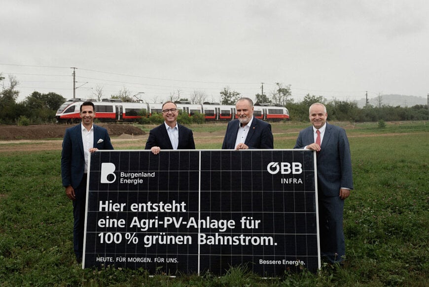 ÖBB errichten gemeinsam mit Burgenland Energie erstes Tracker-Solarkraftwerk für Bahnstrom im Burgenland