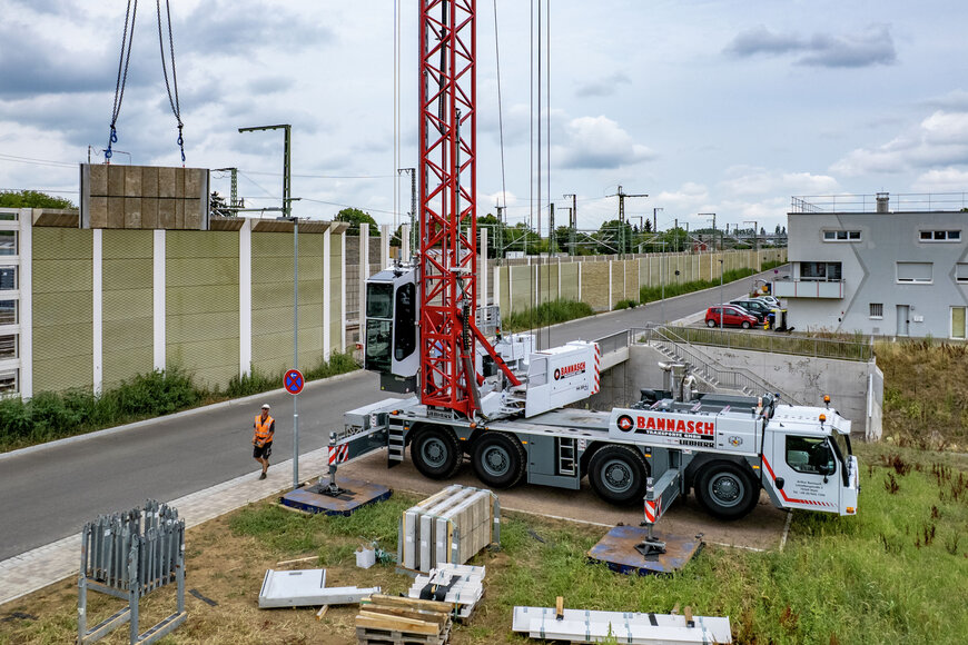 Liebherr Mobile Crane Installs Noise Barriers on Rhine Valley Railway