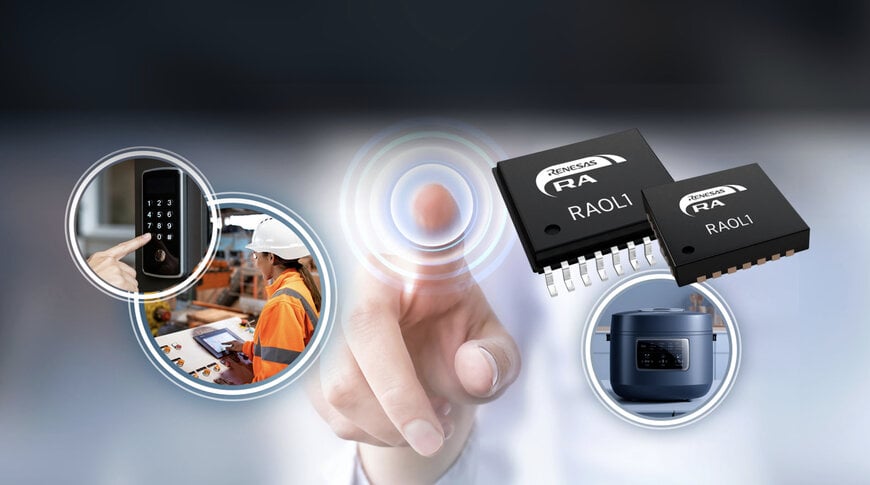 Renesas amplia la sua serie di microcontrollori RA0 con la funzionalit&agrave; touch capacitivo
