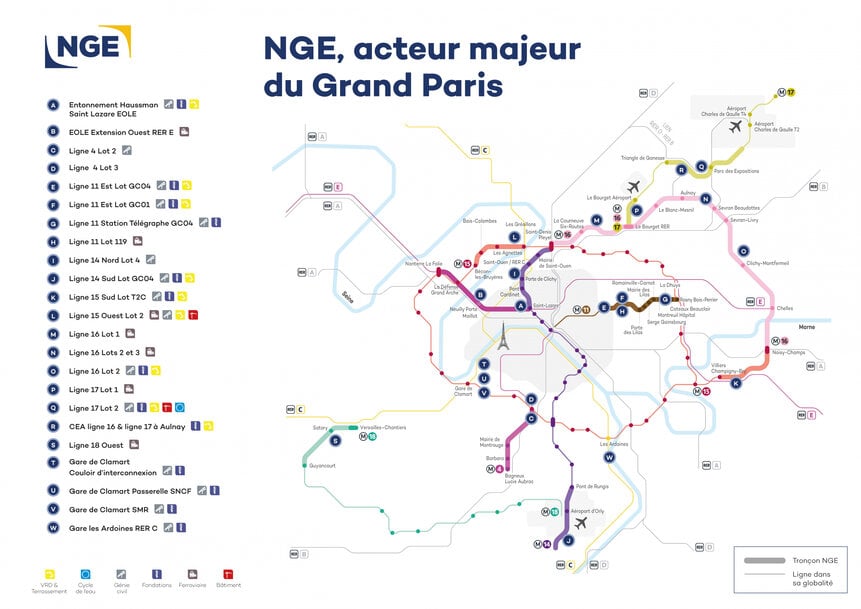 Mobilité durable : NGE remporte le marché des systèmes ferroviaires linéaires de la ligne 18 Ouest d’un montant de 65 M€
