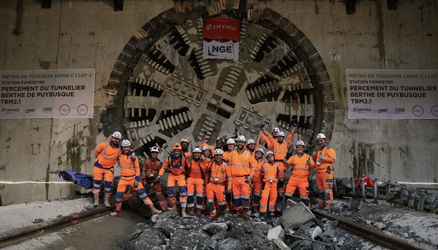 Métro de Toulouse : le tunnelier d’Eiffage Berthe de Puybusque réalise son premier percement