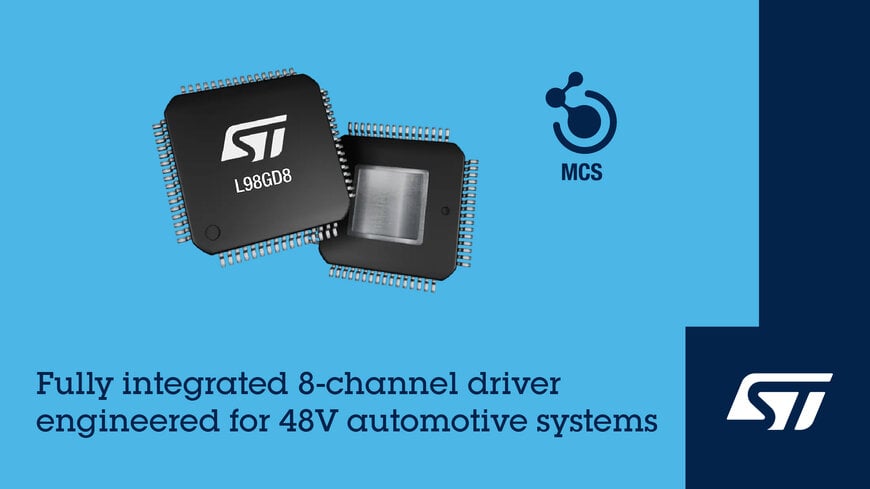 STMicroelectronics enables 48V mild-hybrid systems with new 8-channel automotive gate driver