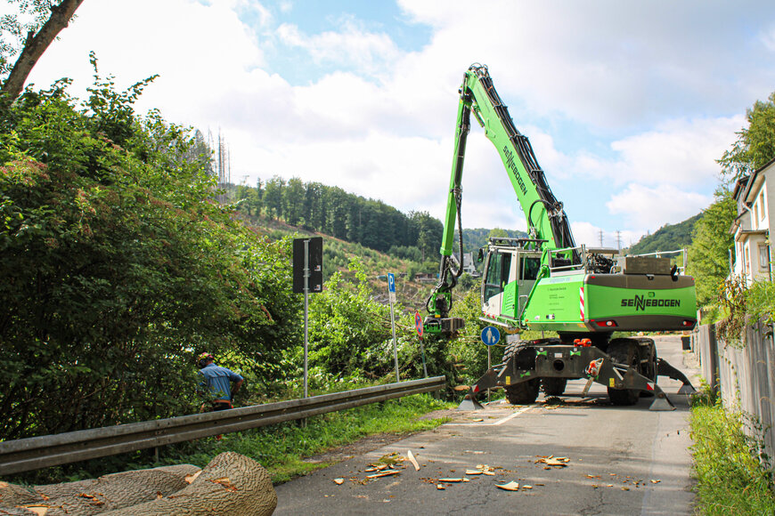 SENNEBOGEN safely tackles dangerous steep-slope tree work