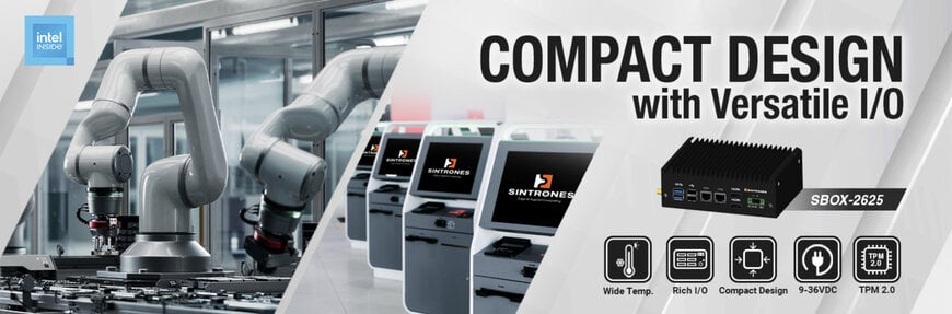 SINTRONES introduces SBOX-2625 ultra-compact edge computer with advanced processors