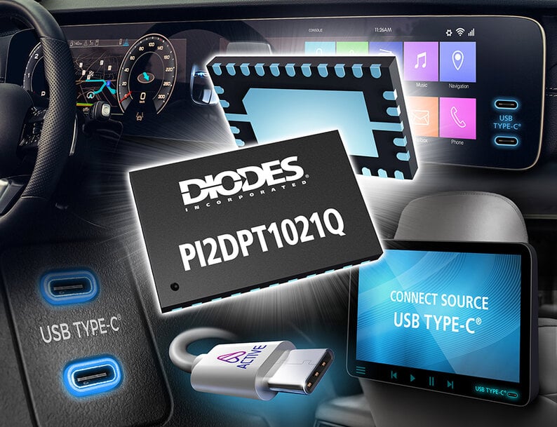 Diodes Introduces Automotive ReTimer for High-Speed USB and DisplayPort