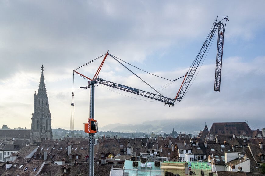 Liebherr's Electric MK 120-5.1E Debuts in Bern's Historic Old Town