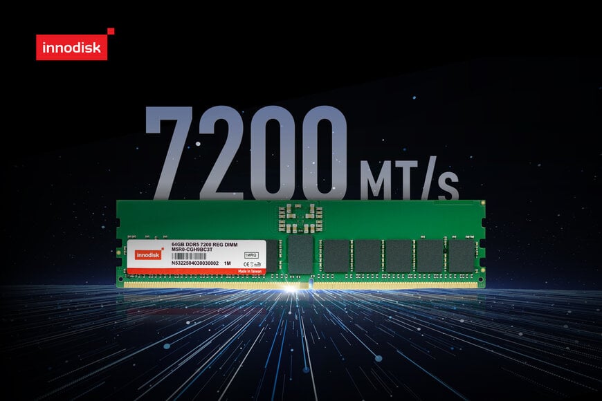 Innodisk Launches DDR5 7200 RDIMM with Industry-Leading Reliability for Advanced AI Workloads