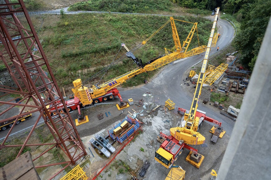 Liebherr Cranes Lift 100-Tonne Steel Plates for Neckar Valley Bridge