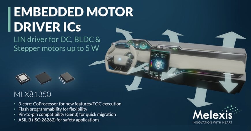 Melexis Launches 3-core Automotive LIN Motor Driver for EV Air Conditioning Flaps