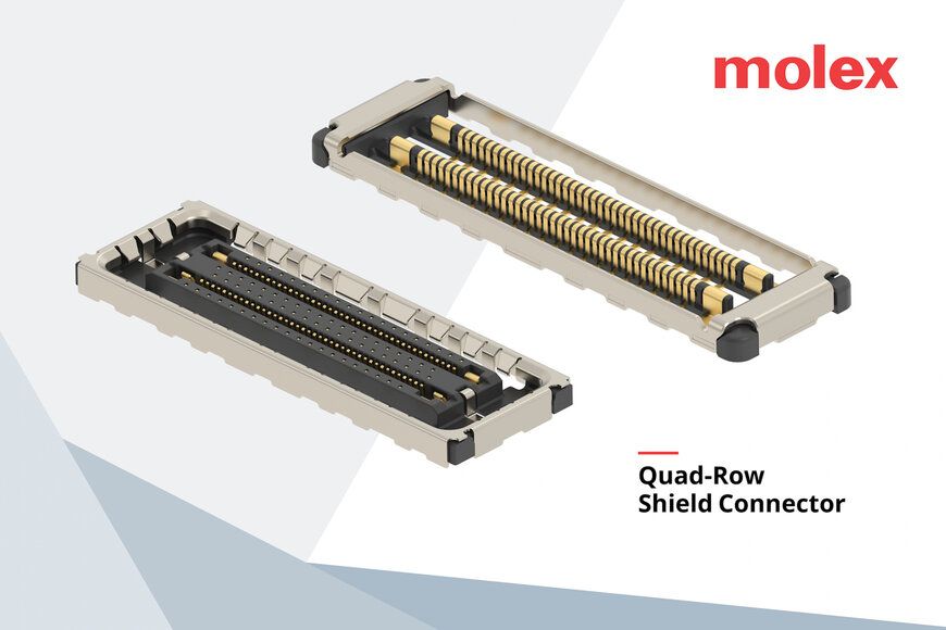 Molex lancia il connettore Quad-Row Shield con schermatura EMI integrata