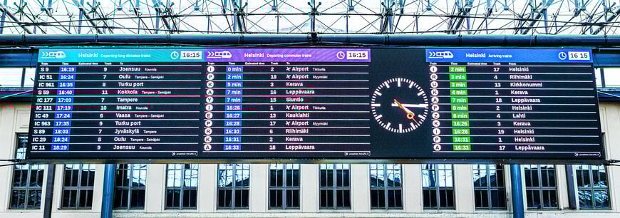 Teleste Upgrades Main Outdoor Display at Helsinki Central Railway Station